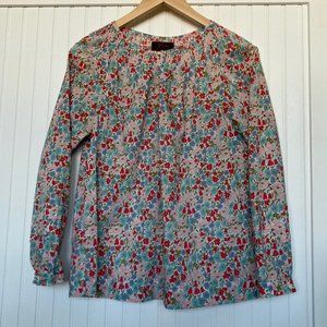 EUC J. Crew Liberty Floral Blouse Womens Long Sleeve Floral Top Size 4